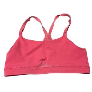Athleta Pink Mesh Racerback Sports Bra Medium Adjustable Straps Activewear